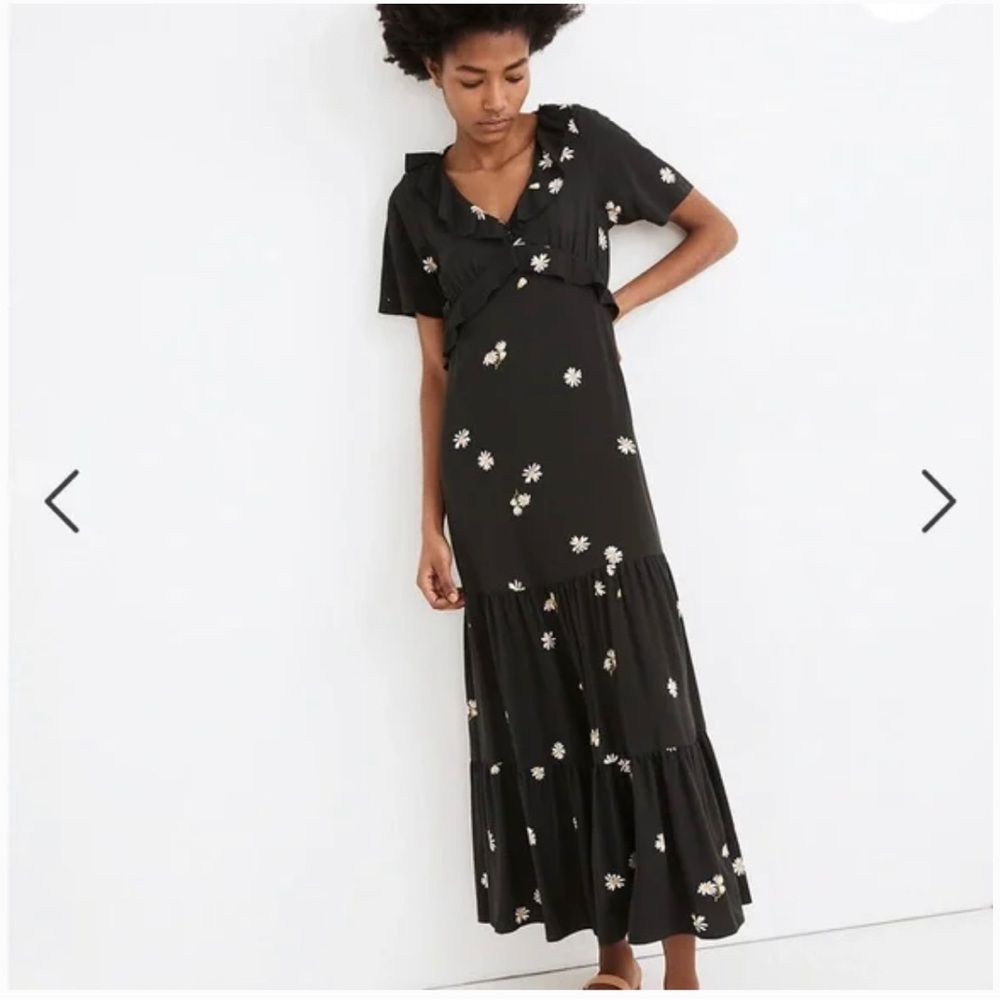 Madewell Black Floral Maxi Dress